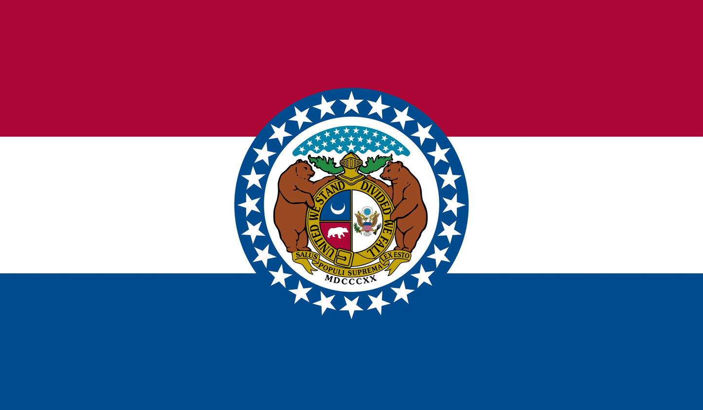 State of Missouri Flag Iron On Heat Transfer Vinyl HTV Missouri State  Jefferson City  The Show Me State  Bullion State  Gateway to the West