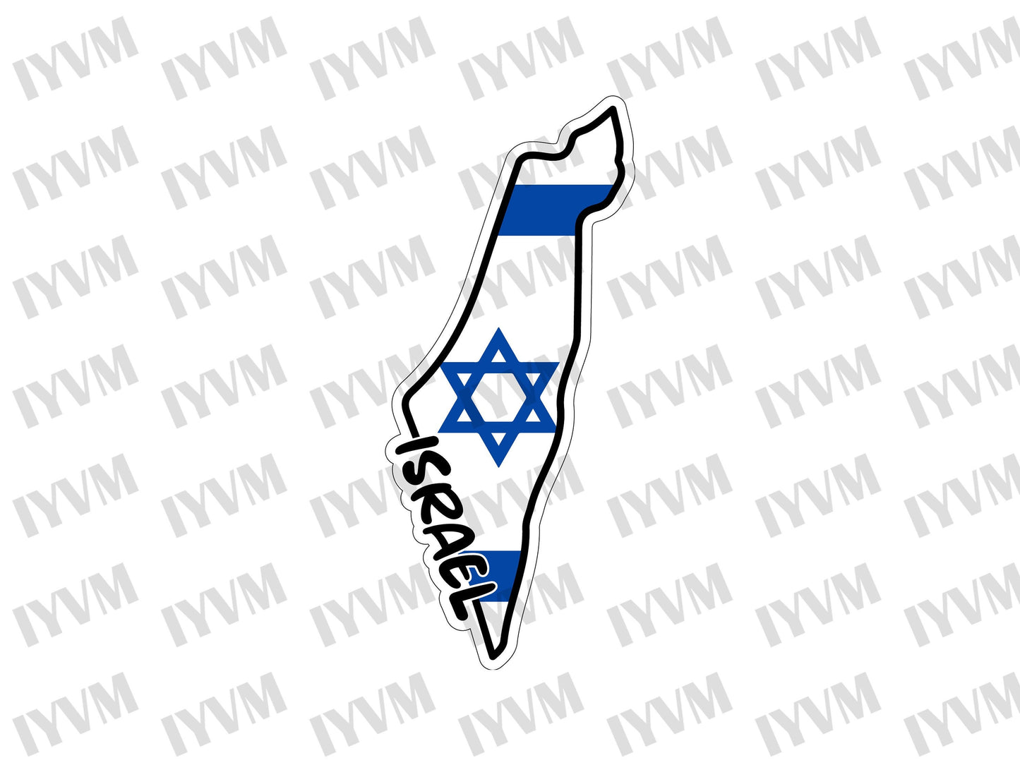 Israel Map Flag Sticker Decal / State of Israel / Jerusalem / Hebrew /