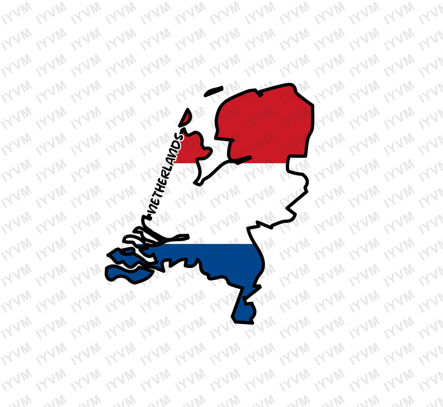 Netherlands Map Iron On Heat Transfer Vinyl HTV / Holland / Nederland / Je maintiendrai / Amsterdam / Dutch