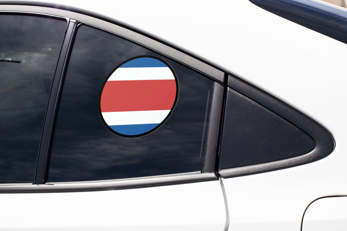 Costa Rica Flag Circle Sticker Decal