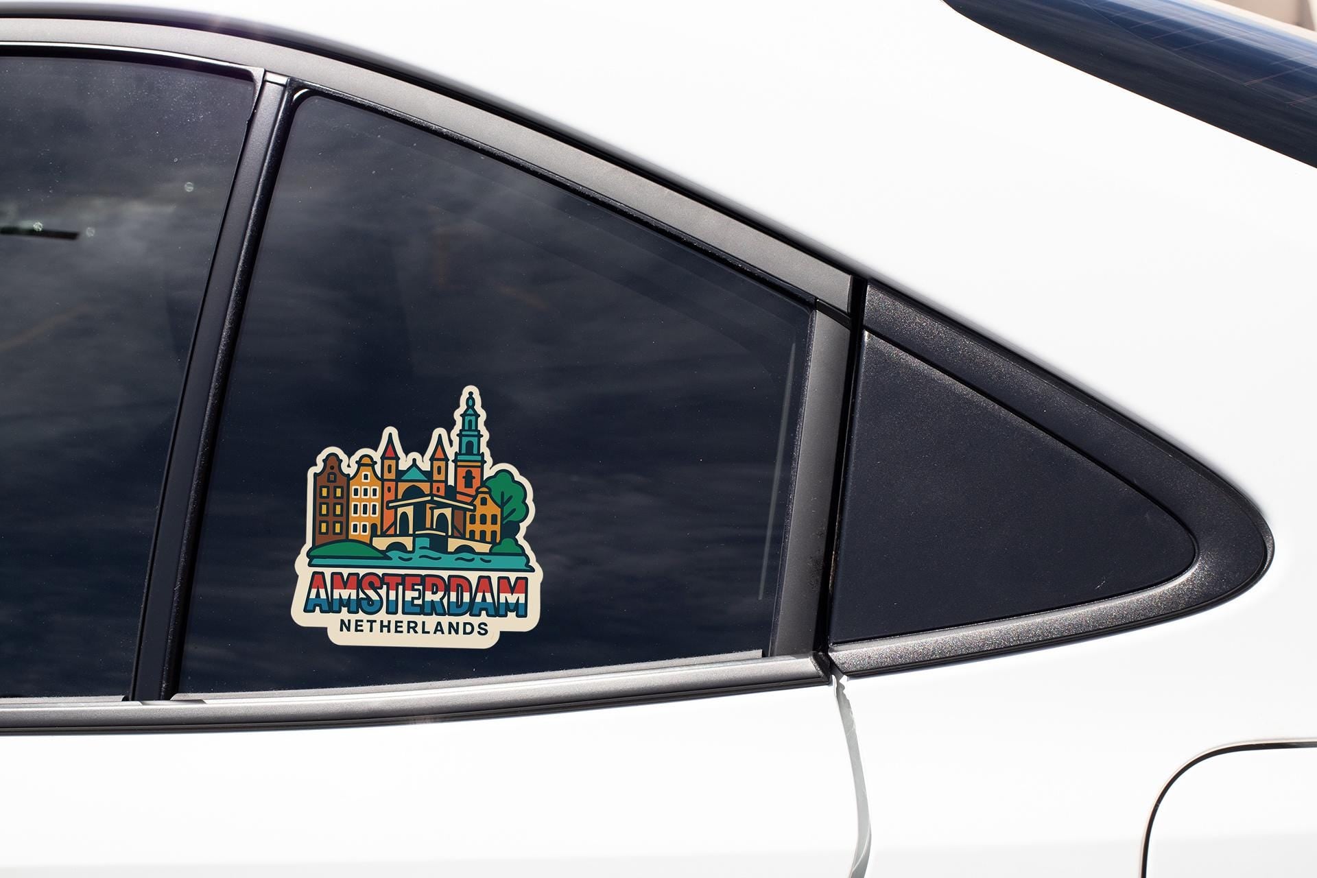 a car with a sticker on the side of it
