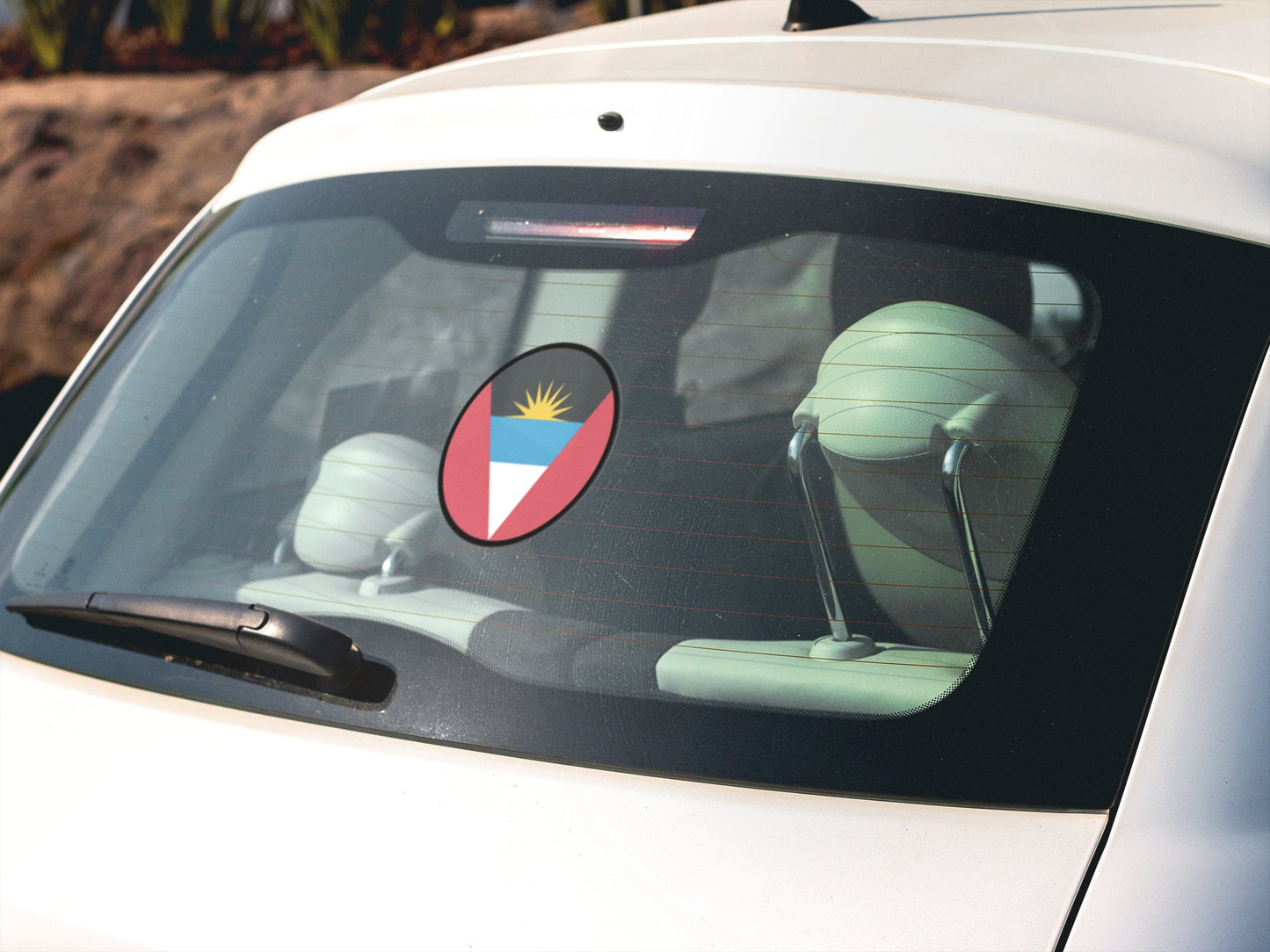 Antigua and Barbuda Flag Circle Sticker Decal