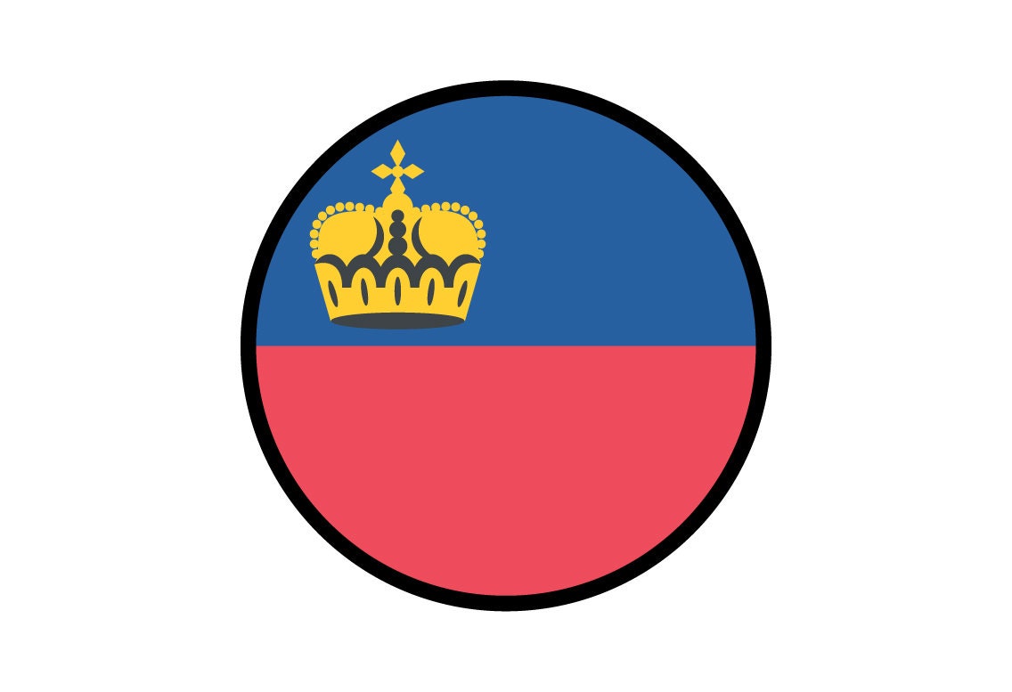 Liechtenstein Flag Circle Sticker Decal