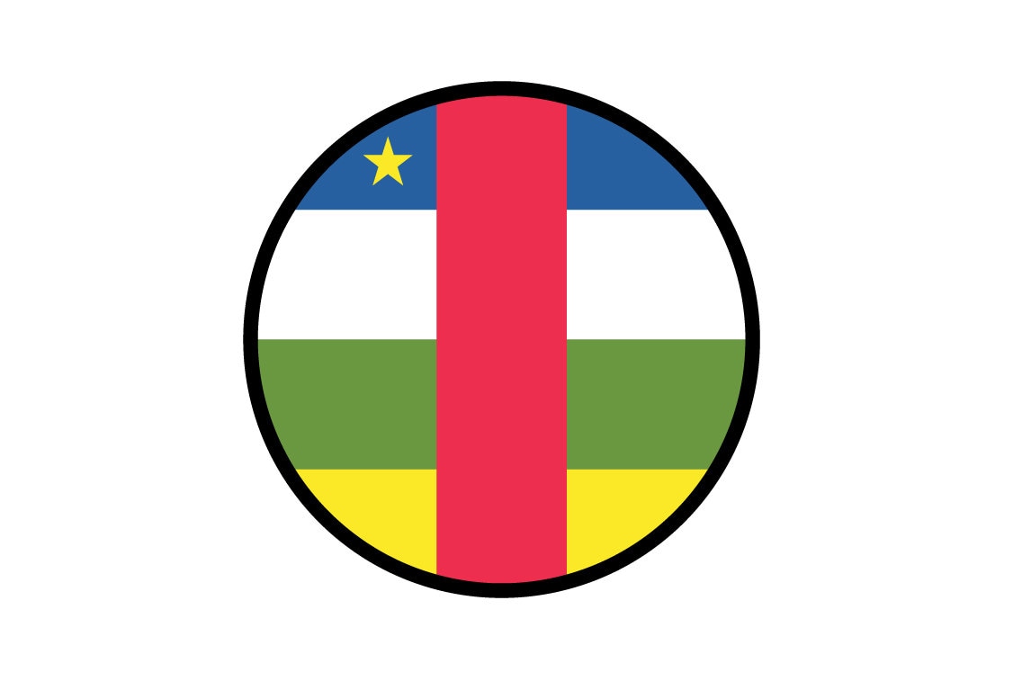 Central African Republic Flag Circle Sticker Decal