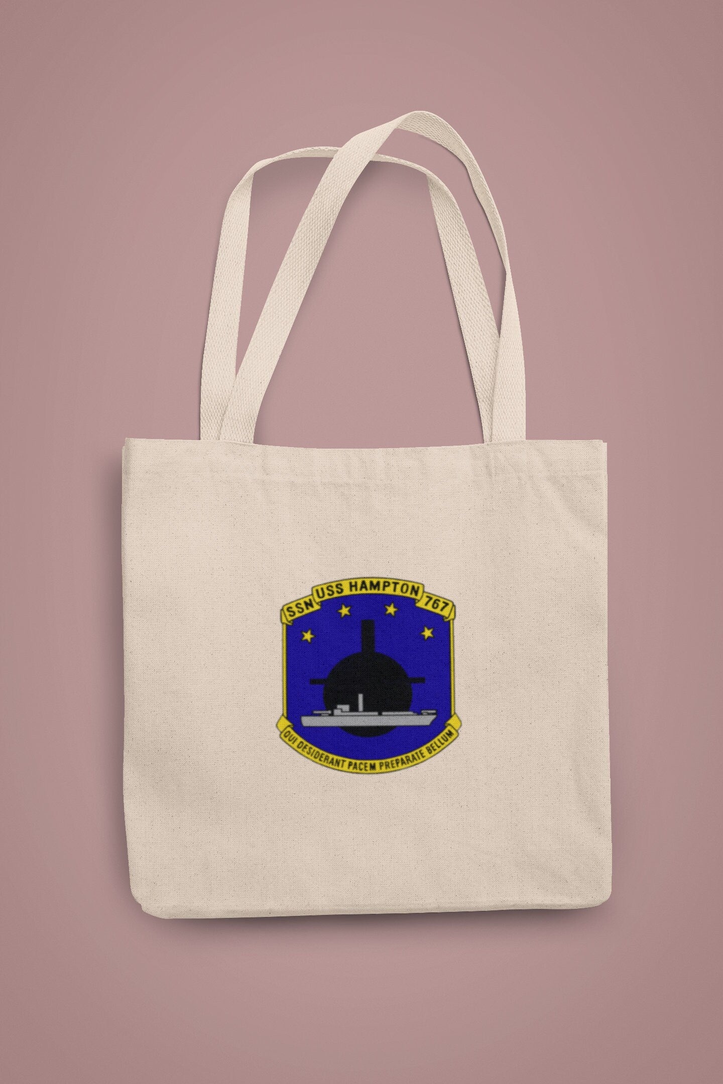 USS Hampton SSN-767 Badge Iron On Heat Transfer Vinyl HTV Los Angeles Class Attack submarine