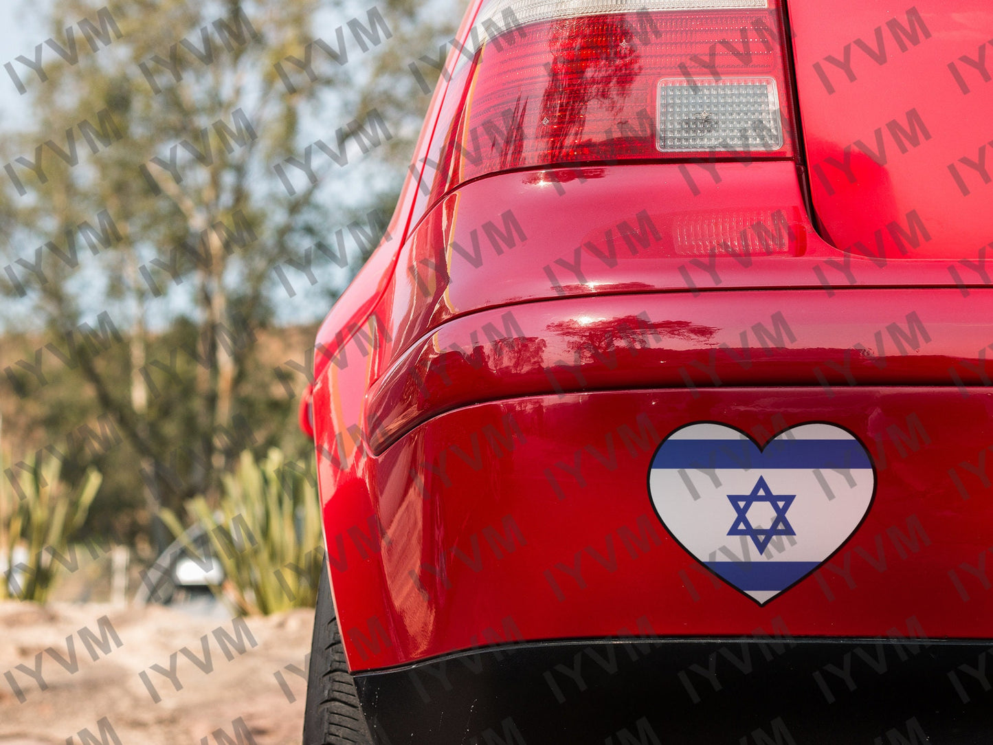 Israel Flag Heart Sticker Decal / State of Israel / Jerusalem / Hebrew /