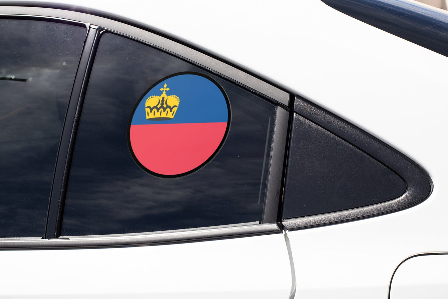 Liechtenstein Flag Circle Sticker Decal