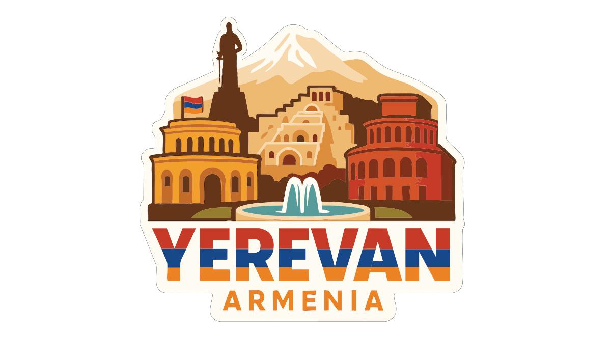 the city of Yerevan, Armenia, with its iconic landmarks and architecture.