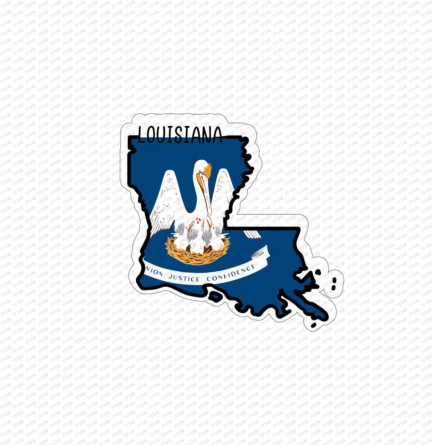 State of Louisiana Map Flag Sticker Decal  USA Louisiana State  Baton Rouge  The Pelican State