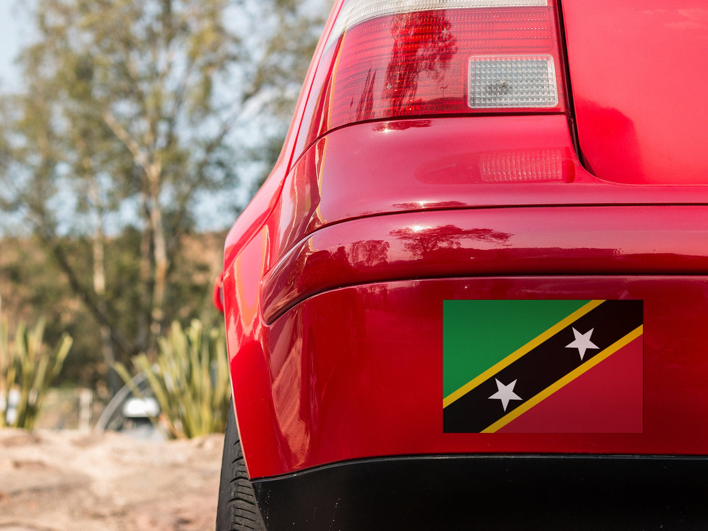 Saint Kitts and Nevis Flag Sticker Decal