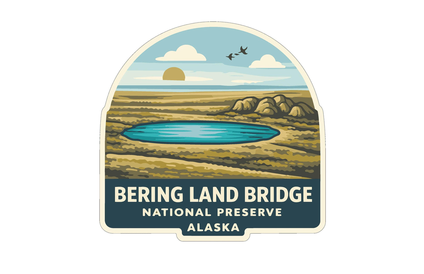 The image is a logo for the Bering Land Bridge National Preserve in Alaska.