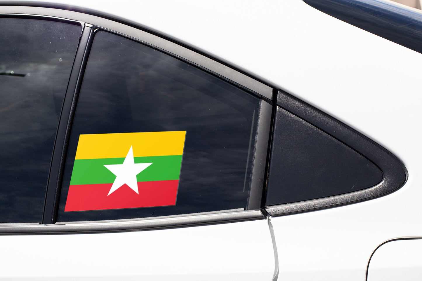 Myanmar Flag Sticker Decal / Republic of the Union of Myanmar / Burma / Naypyidaw / Burmese /