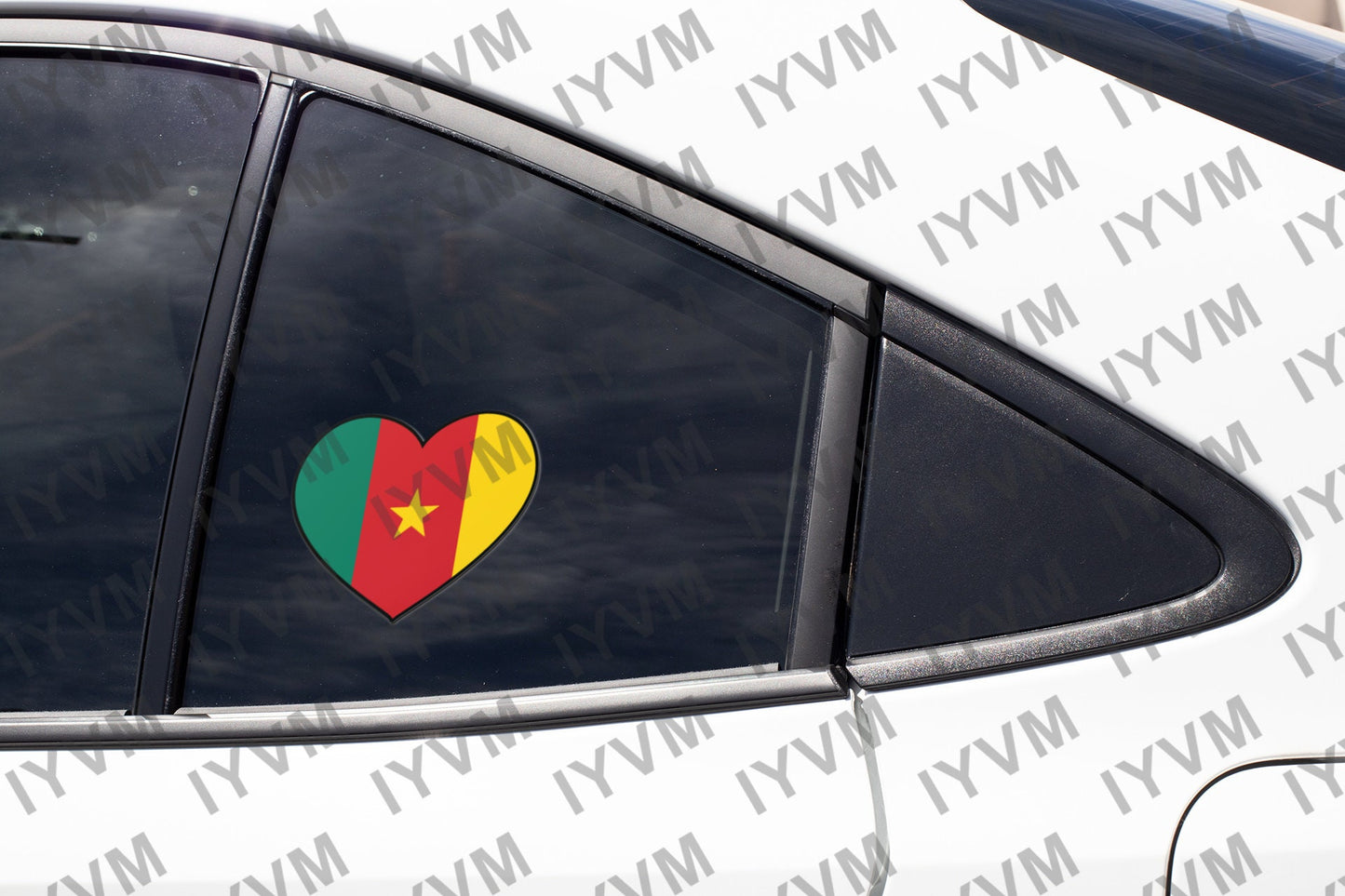 Cameroon Flag Heart Sticker Decal / Republic of Cameroon / Yaoundé / Paix – Travail – Patrie / Cameroonian