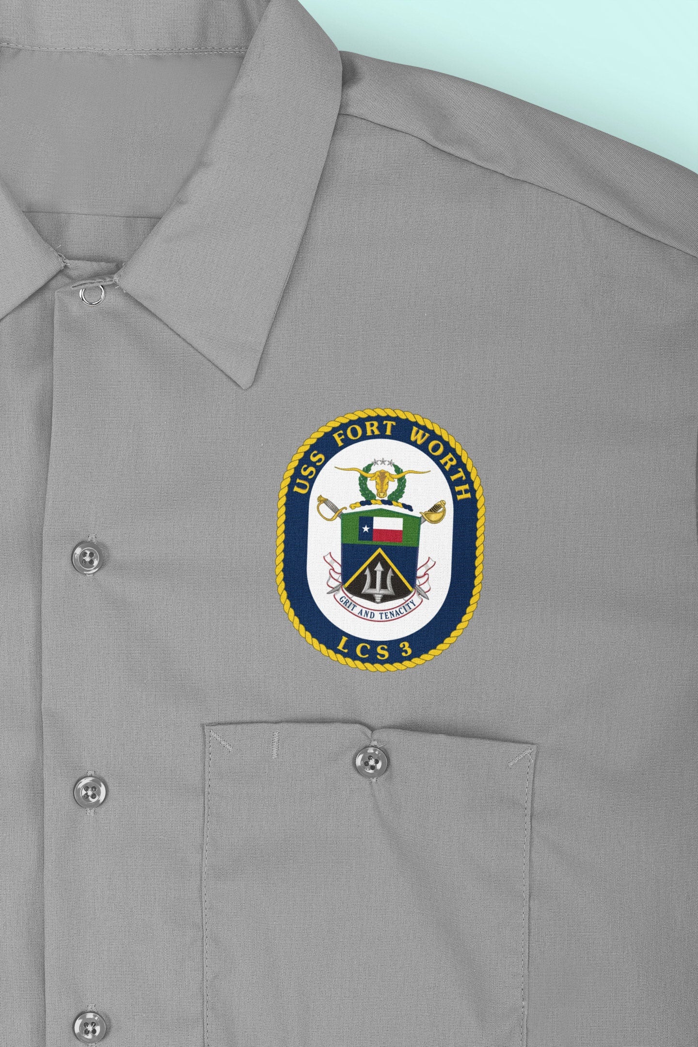 USS Fort Worth LCS-3 Badge Iron On Heat Transfer Vinyl HTV Freedom Class Littoral combat ship