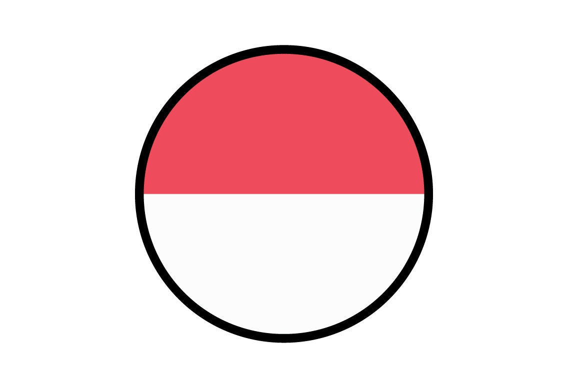 Indonesia Flag Circle Sticker Decal