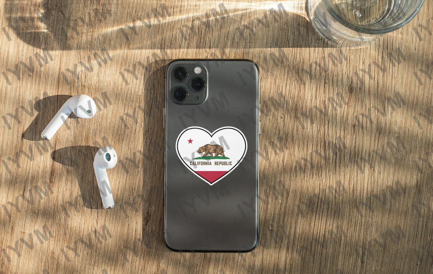 State of California Flag Heart Sticker Decal  USA California State  Sacramento  The Golden State  San Francisco  Los Angeles / San Diego /