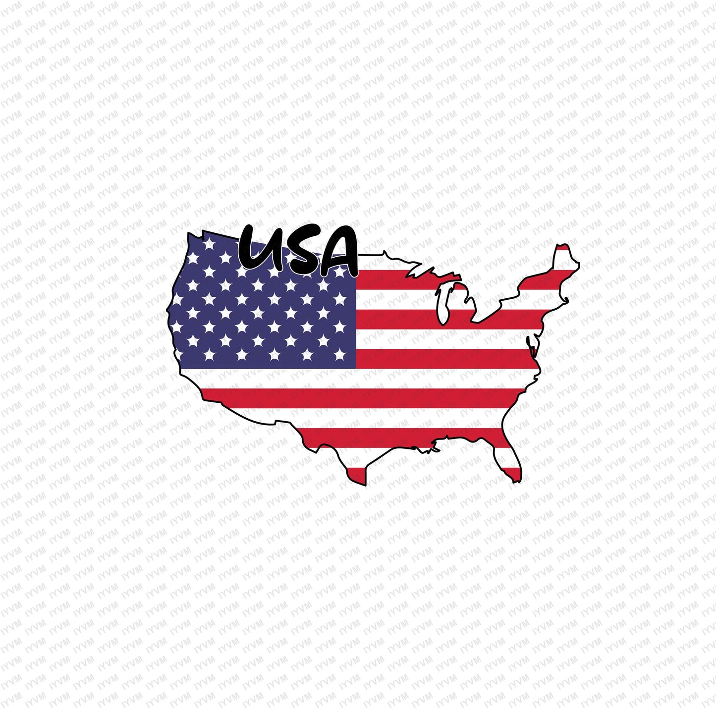 USA Map Iron On Heat Transfer Vinyl HTV / United States of America / In God We Trust / Washington DC / American