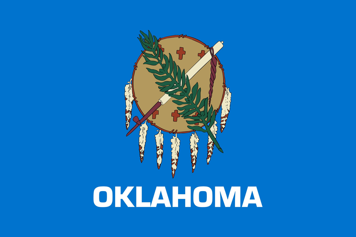 State of Oklahoma Flag Iron On Heat Transfer Vinyl HTV  Oklahoma State  Oklahoma City  The Sooner State  Native America  Land of the Red Man