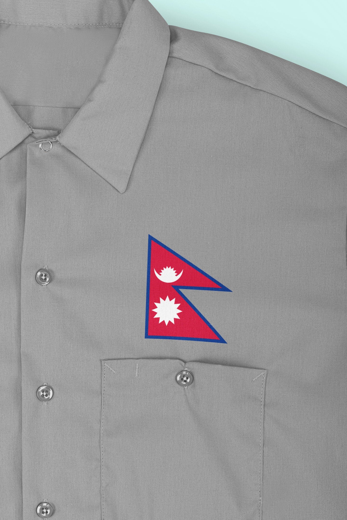 Nepal Flag Iron On Heat Transfer Vinyl HTV Federal Democratic Republic of Nepal "Janani Janmabhumishcha Swargadapi Gariyasi Kathmandu Nepali