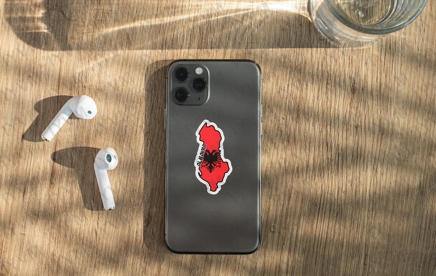 Albania Map Flag Sticker Decal / Tirana / Ti Shqipëri, më jep nder, më jep emrin Shqipëtar / Albanian