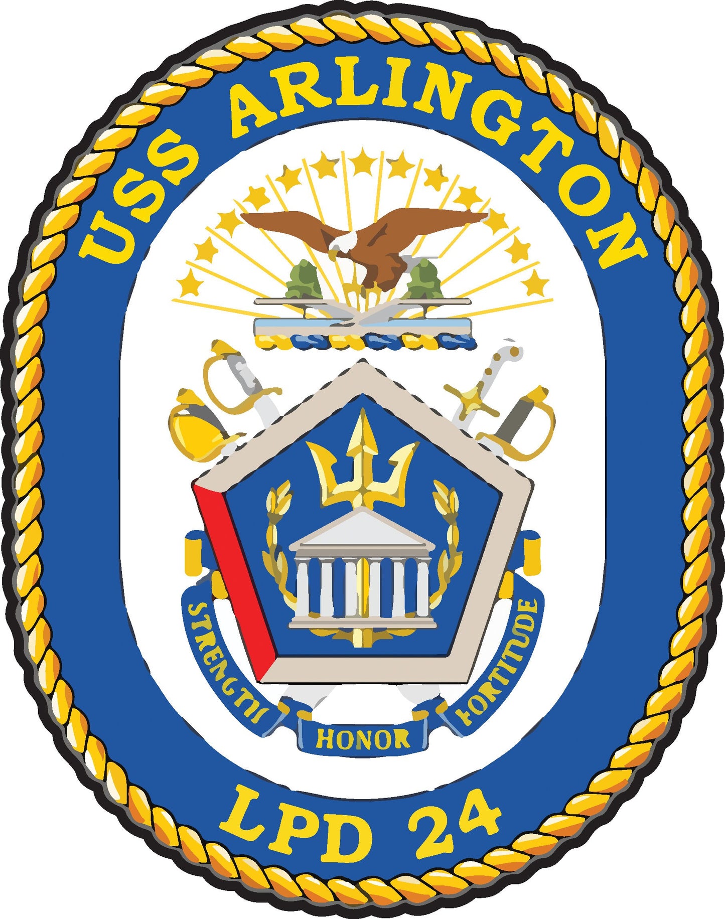 USS Arlington LPD-24 Badge Iron On Heat Transfer Vinyl HTV San Antonio Class Amphibious Transport Dock
