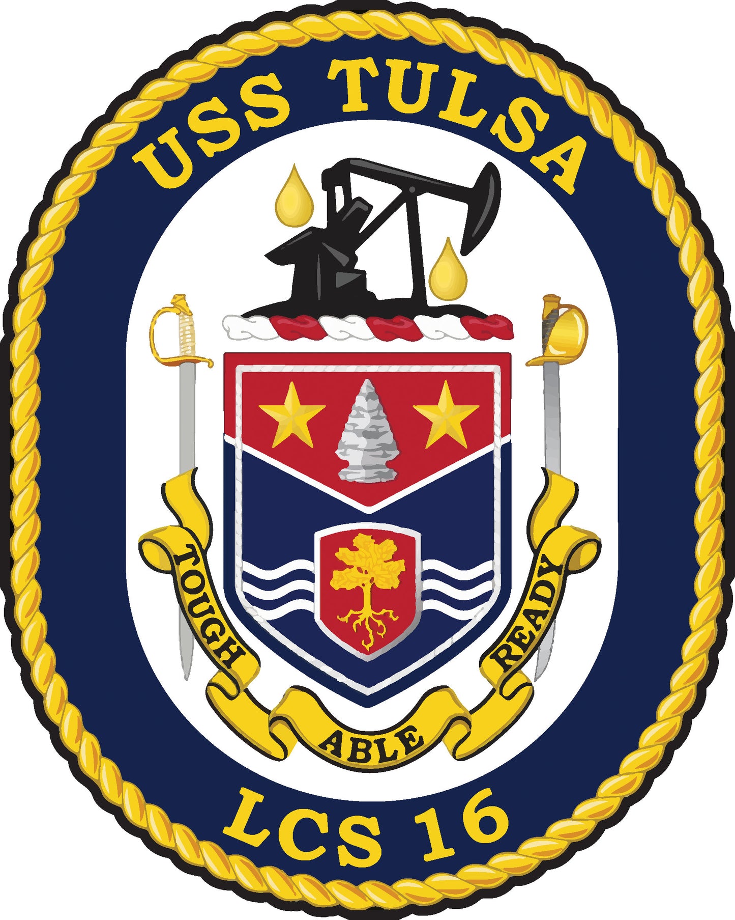 USS Tulsa LCS-16 Badge Iron On Heat Transfer Vinyl HTV Independence Class Littoral Combat Ship