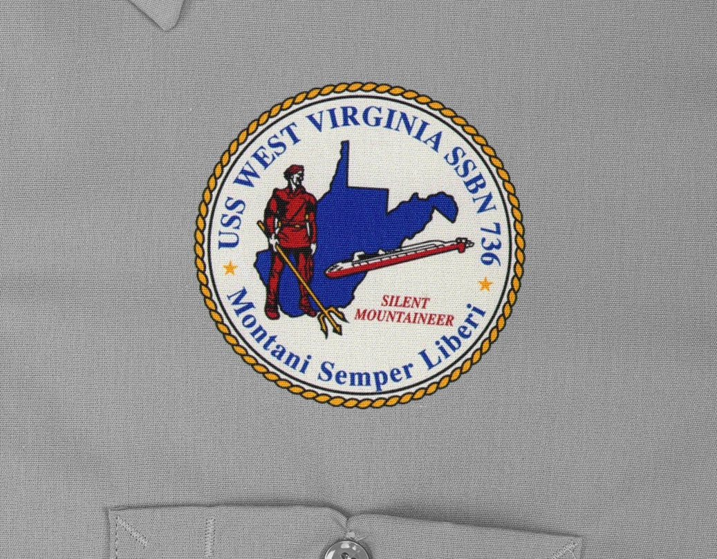 USS West Virginia SSBN-736 Badge Iron On Heat Transfer Vinyl HTV Ohio Class Ballistic missile submarine