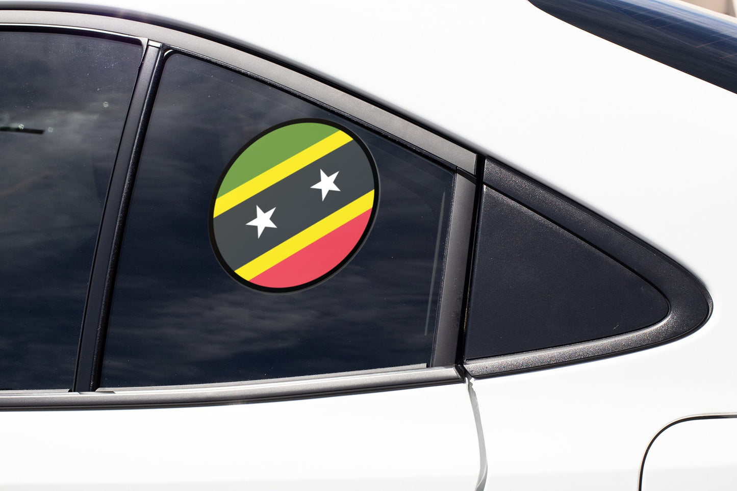 Saint Kitts and Nevis Flag Circle Sticker Decal