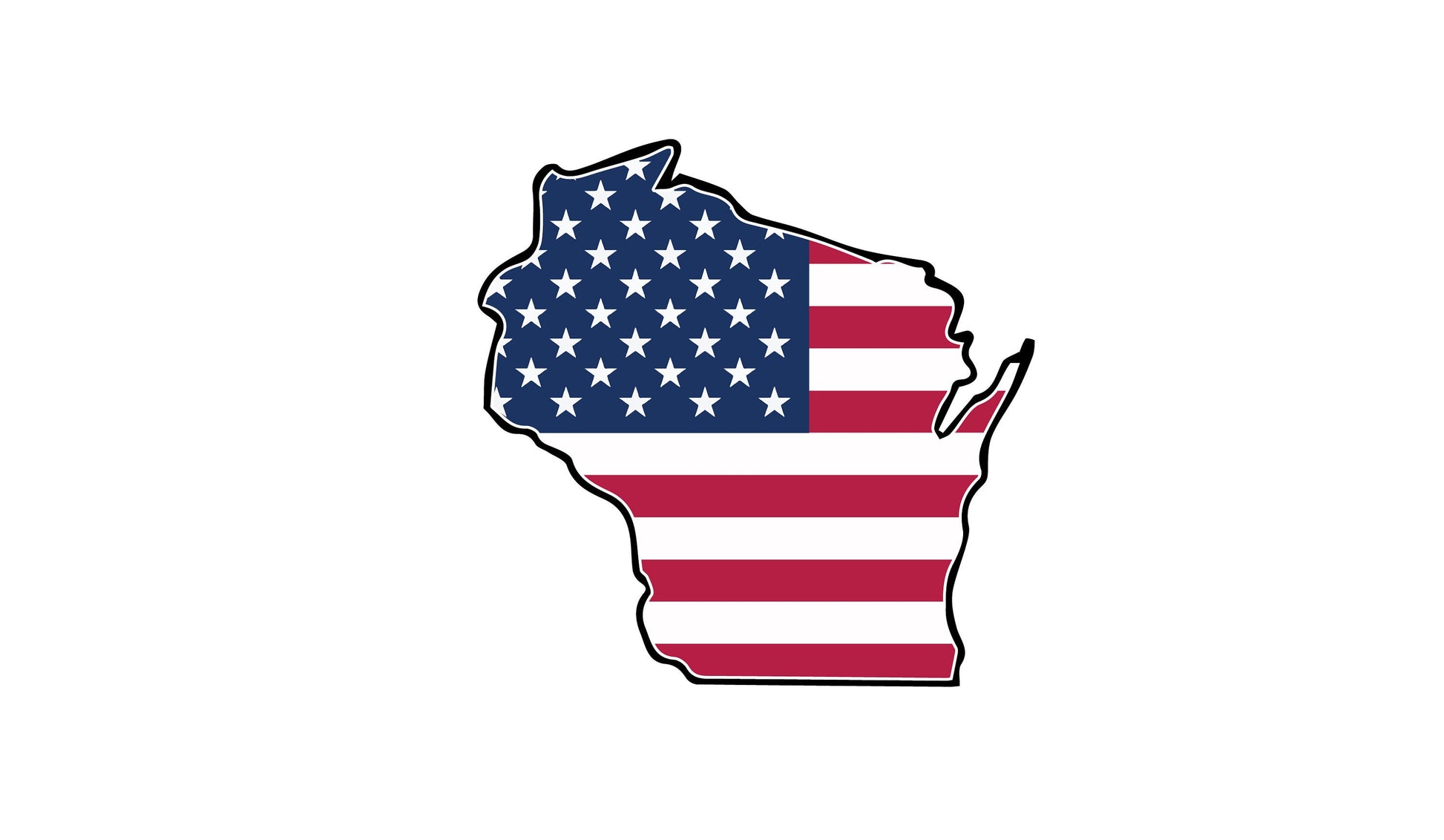a map of the united states with the american flag