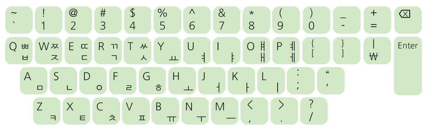 Korean QWERTY Keyboard Sticker in Several Color Vinyl Sticker Decal