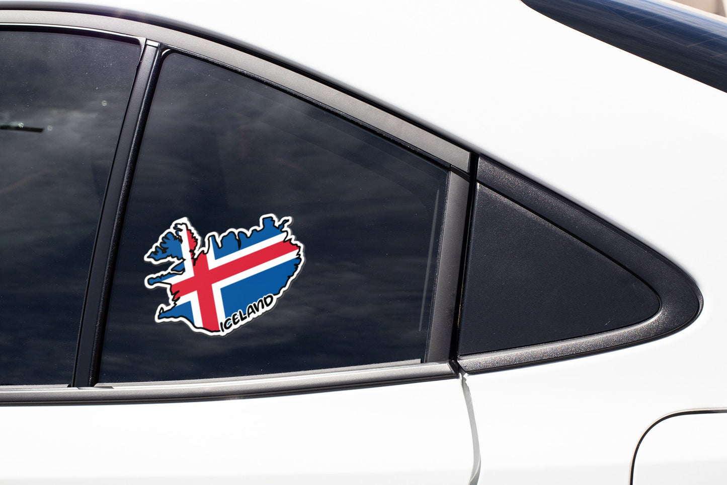 Iceland Map Flag Sticker Decal