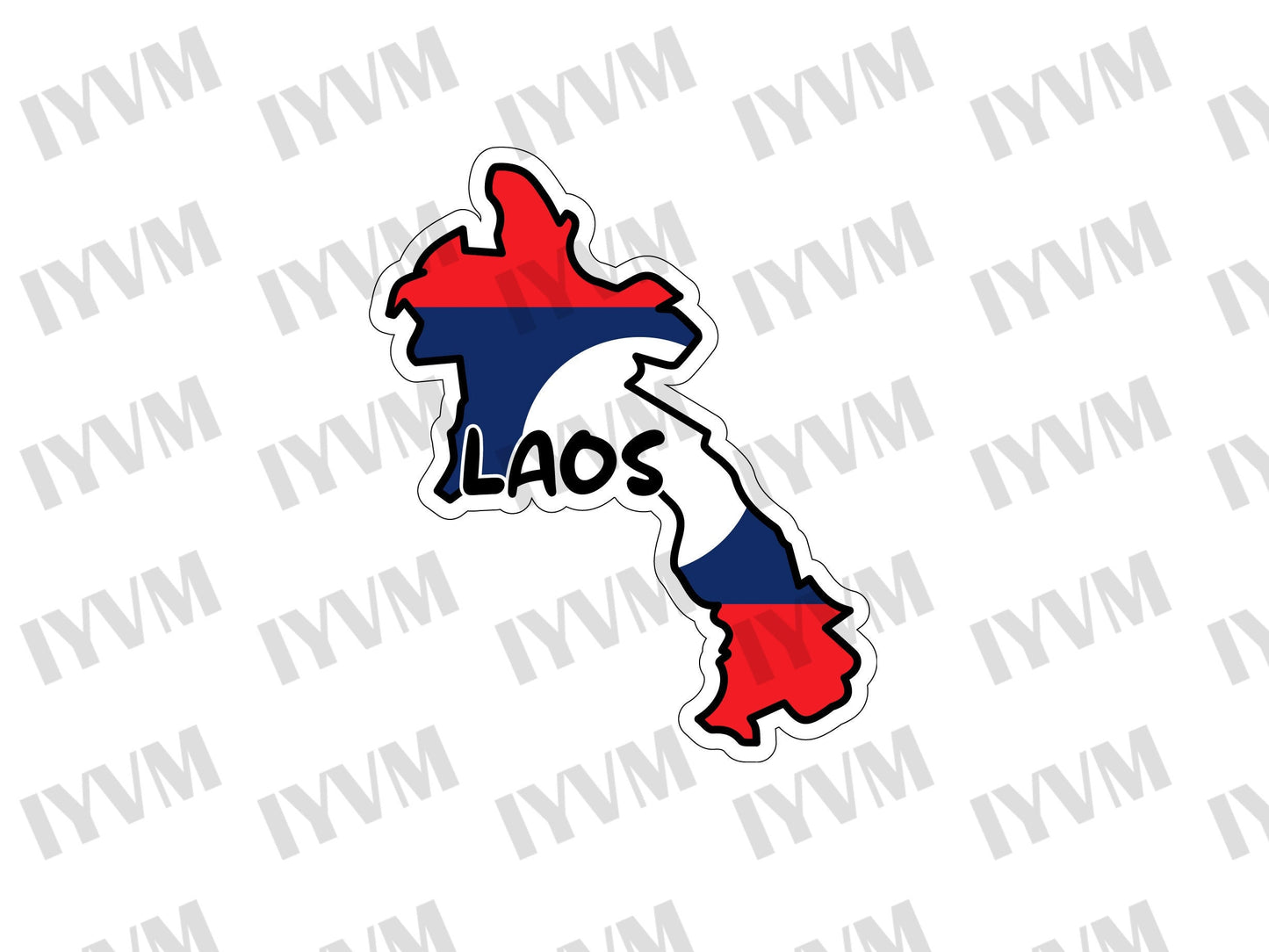 Laos Map Flag Sticker Decal / Lao People's Democratic Republic /  Vientiane / Lao Laotian /