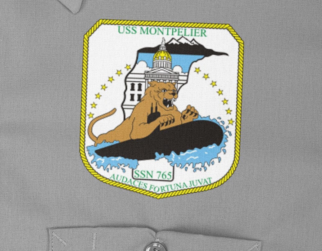 USS Montpelier SSN-765 Badge Iron On Heat Transfer Vinyl HTV Los Angeles Class Attack submarine