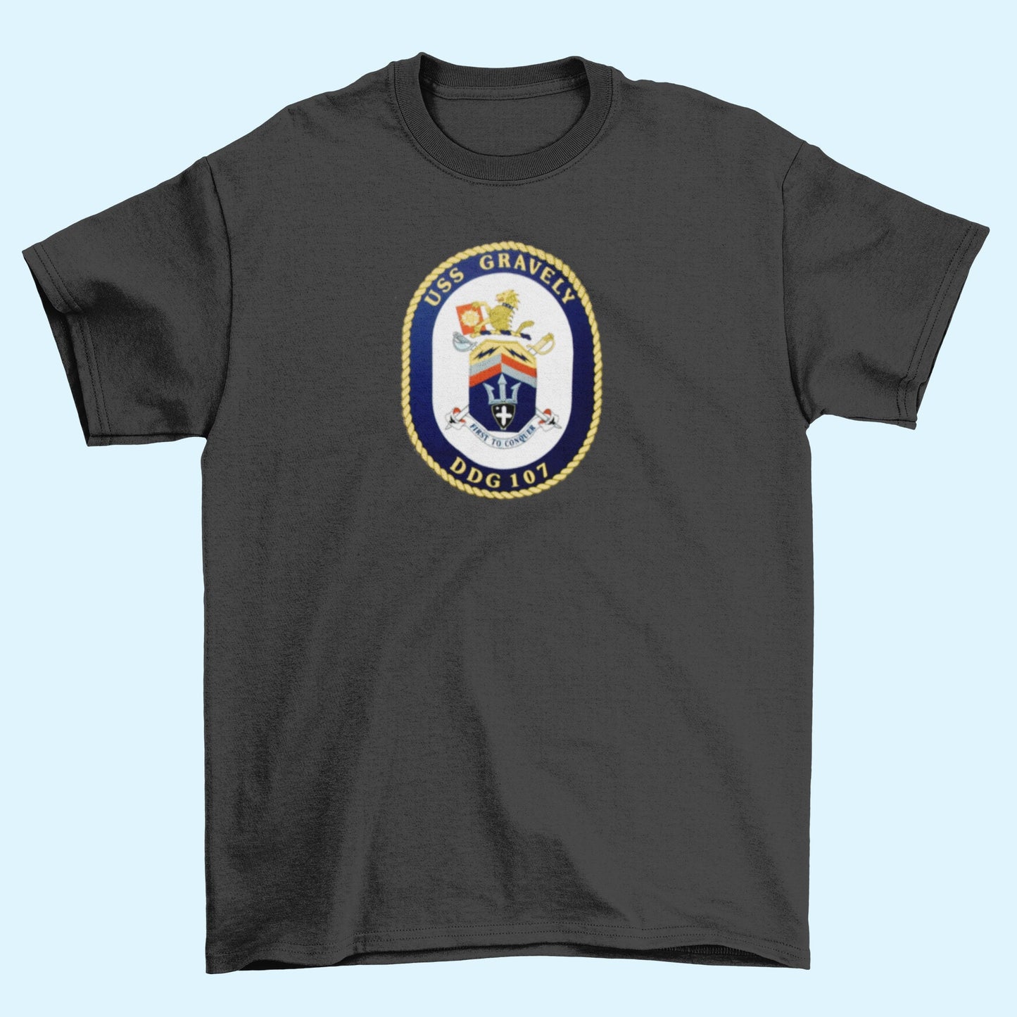 USS Gravely DDG-107 Badge Iron On Heat Transfer Vinyl HTV Arleigh Burke Class Destroyer