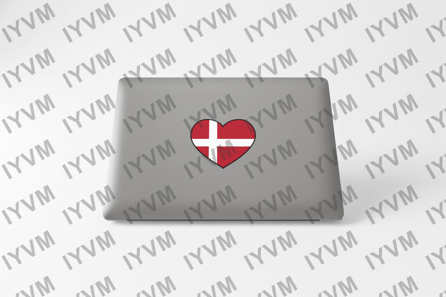 Denmark Flag Heart Sticker Decal / Copenhagen / Guds hjælp, folkets kærlighed, Danmarks styrke / Danish