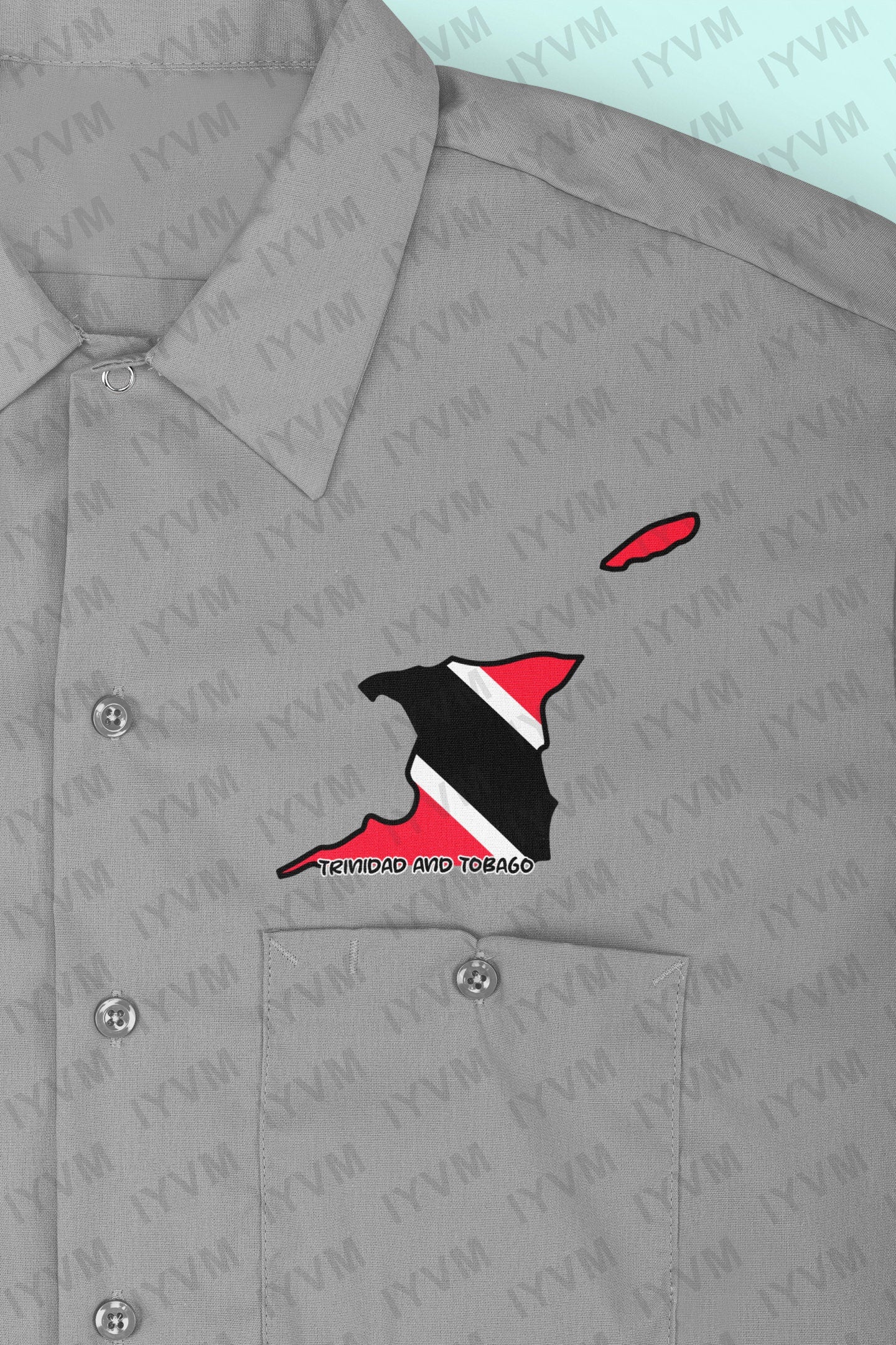 Trinidad and Tobago Map Iron On Heat Transfer Vinyl HTV / Together We Aspire, Together We Achieve / Port of Spain / Trinbagonian / Trini