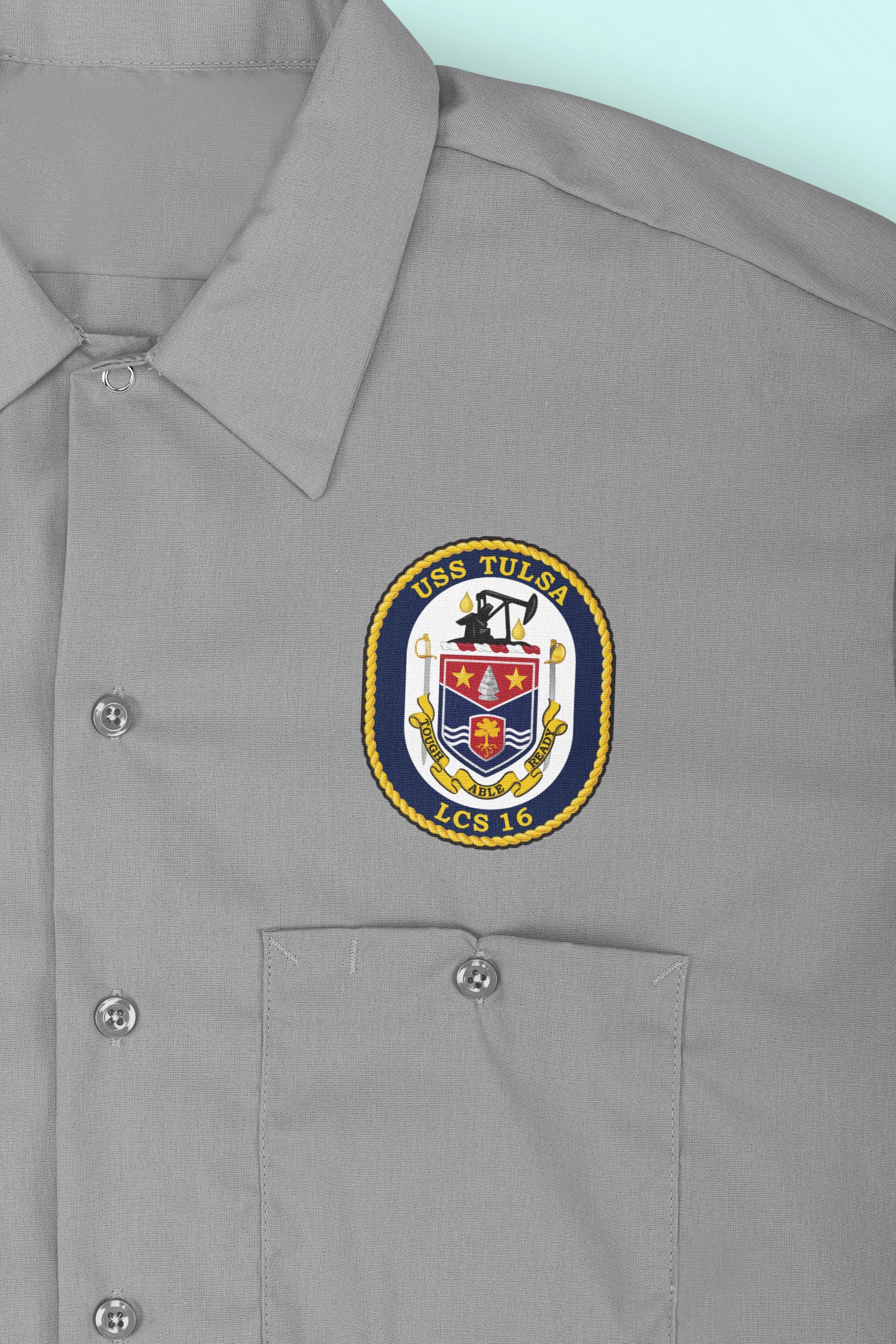 USS Tulsa LCS-16 Badge Iron On Heat Transfer Vinyl HTV Independence Class Littoral Combat Ship