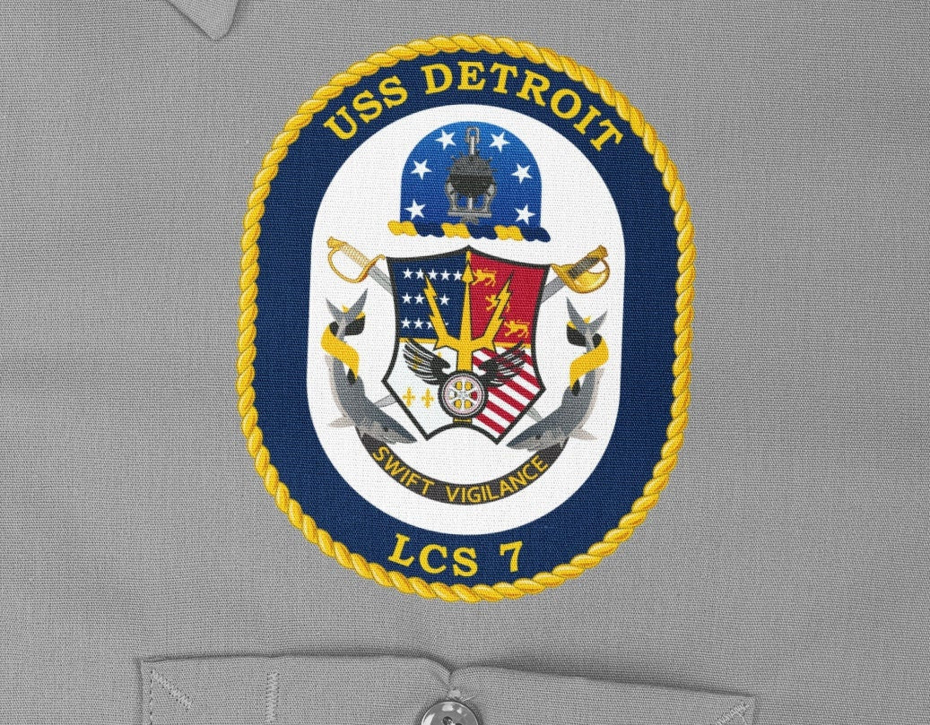 USS Detroit LCS-7 Badge Iron On Heat Transfer Vinyl HTV Freedom Class Littoral combat ship