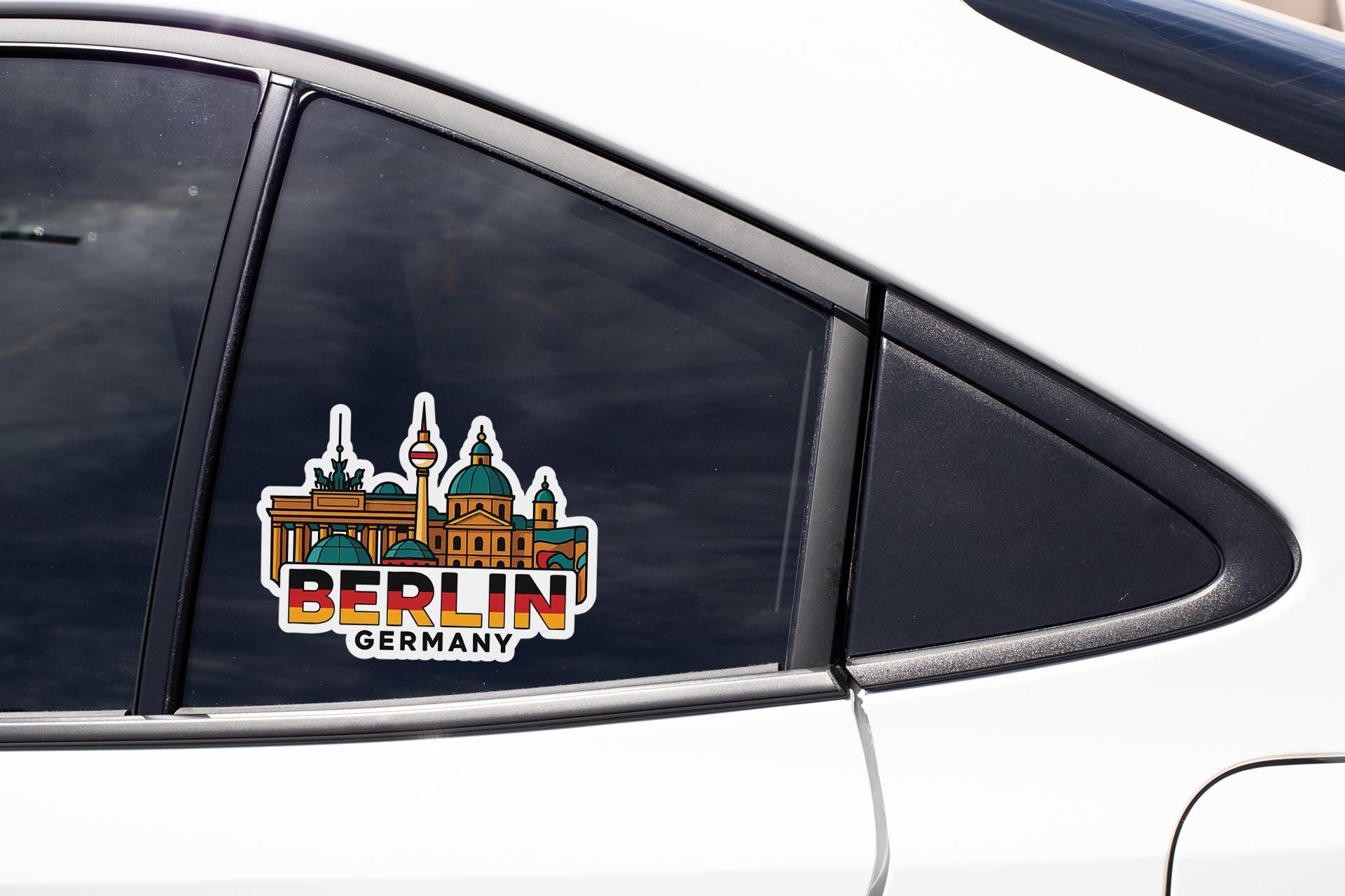 a car with a sticker on the side of it