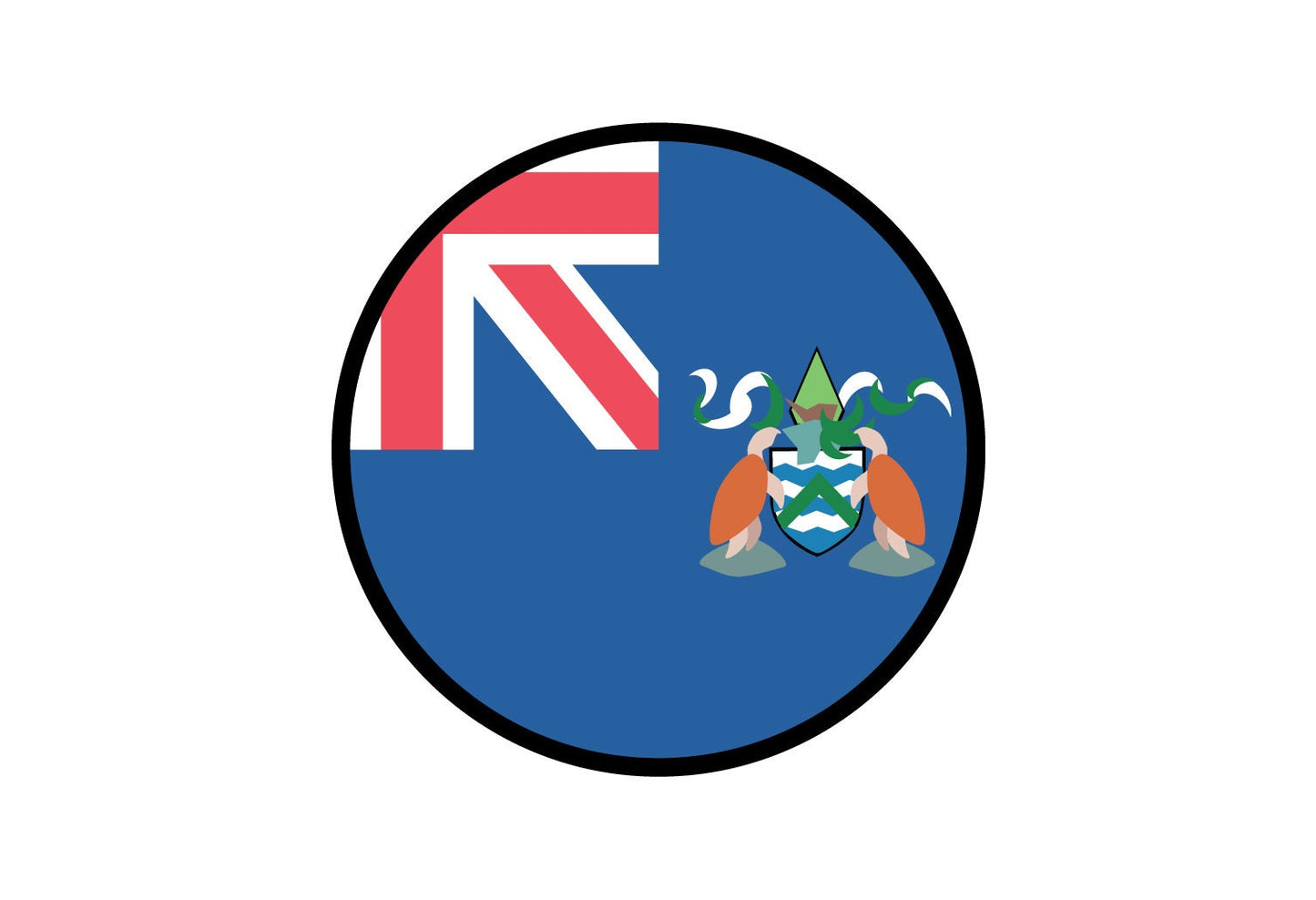 Ascension Island Flag Circle Sticker Decal