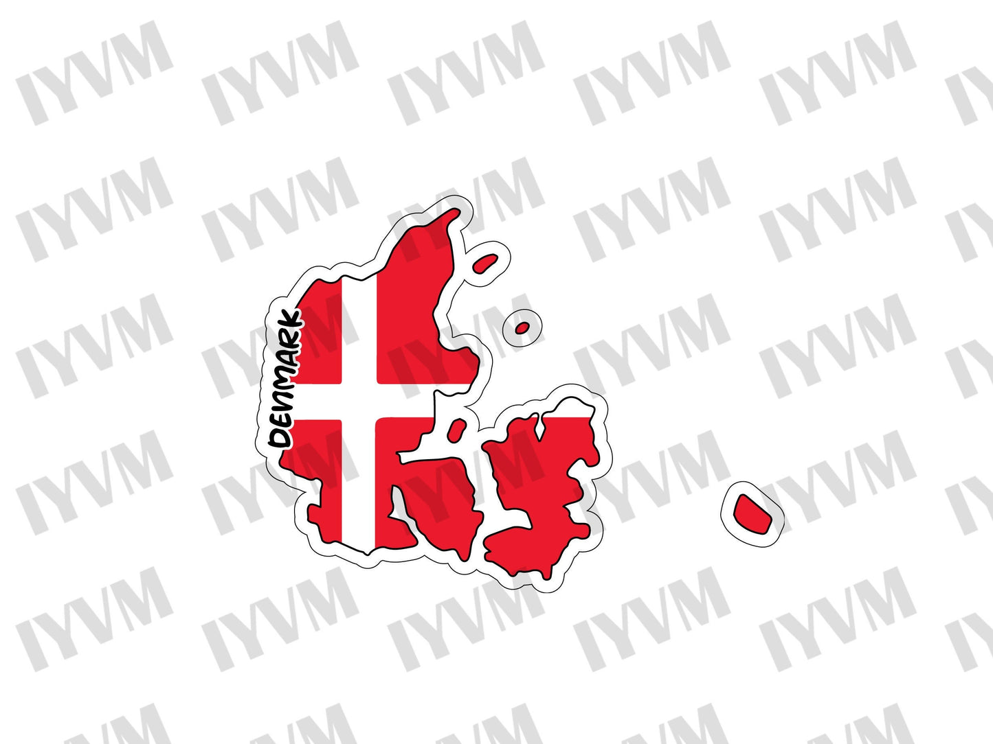 Denmark Map Flag Vinyl Sticker Decal