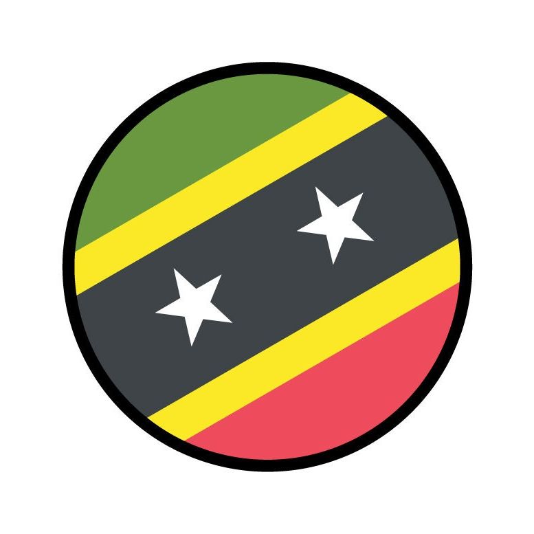Saint Kitts and Nevis Flag Circle Sticker Decal