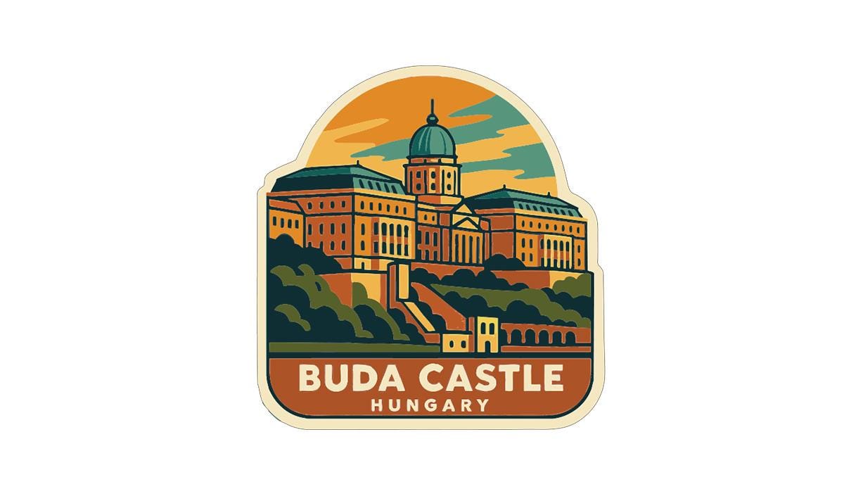 Buda Castle Hungary Iron On Heat Transfer Vinyl HTV Die-Cut Symbolic Landmark