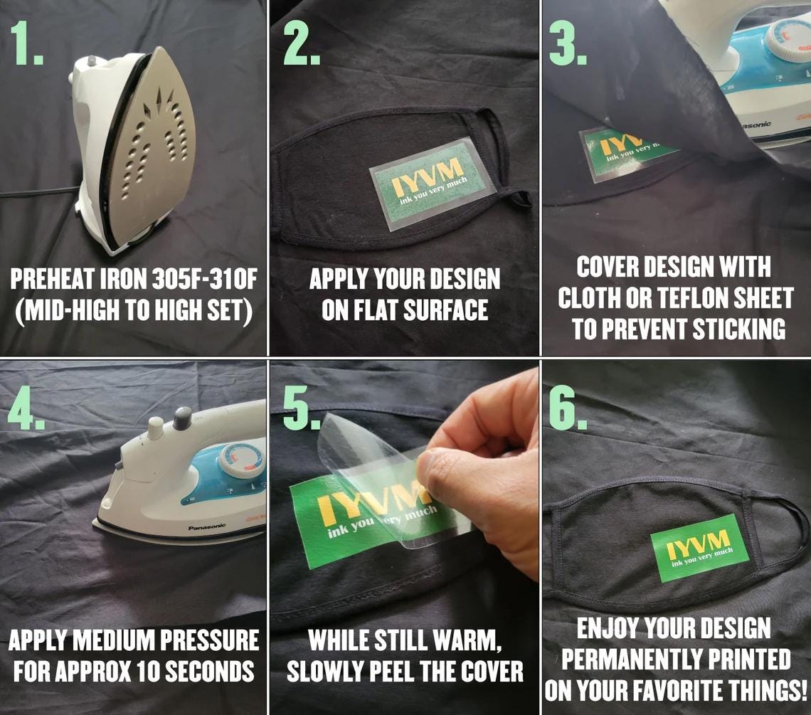 The image is a collage of six photos showing the step-by-step process of creating a cover design using a black cloth or teflon sheet, with a focus on the application of the design on the surface of the cloth.