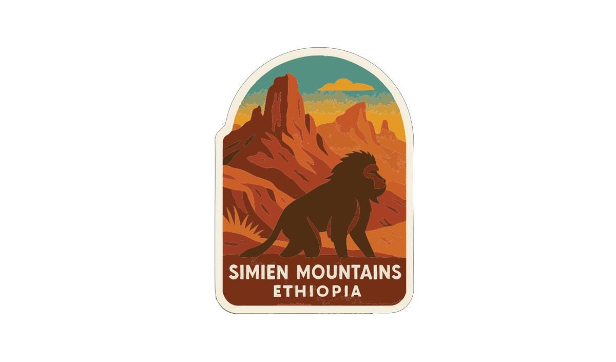 Simien Mountains Ethiopia Iron On Heat Transfer Vinyl HTV Die-Cut Symbolic