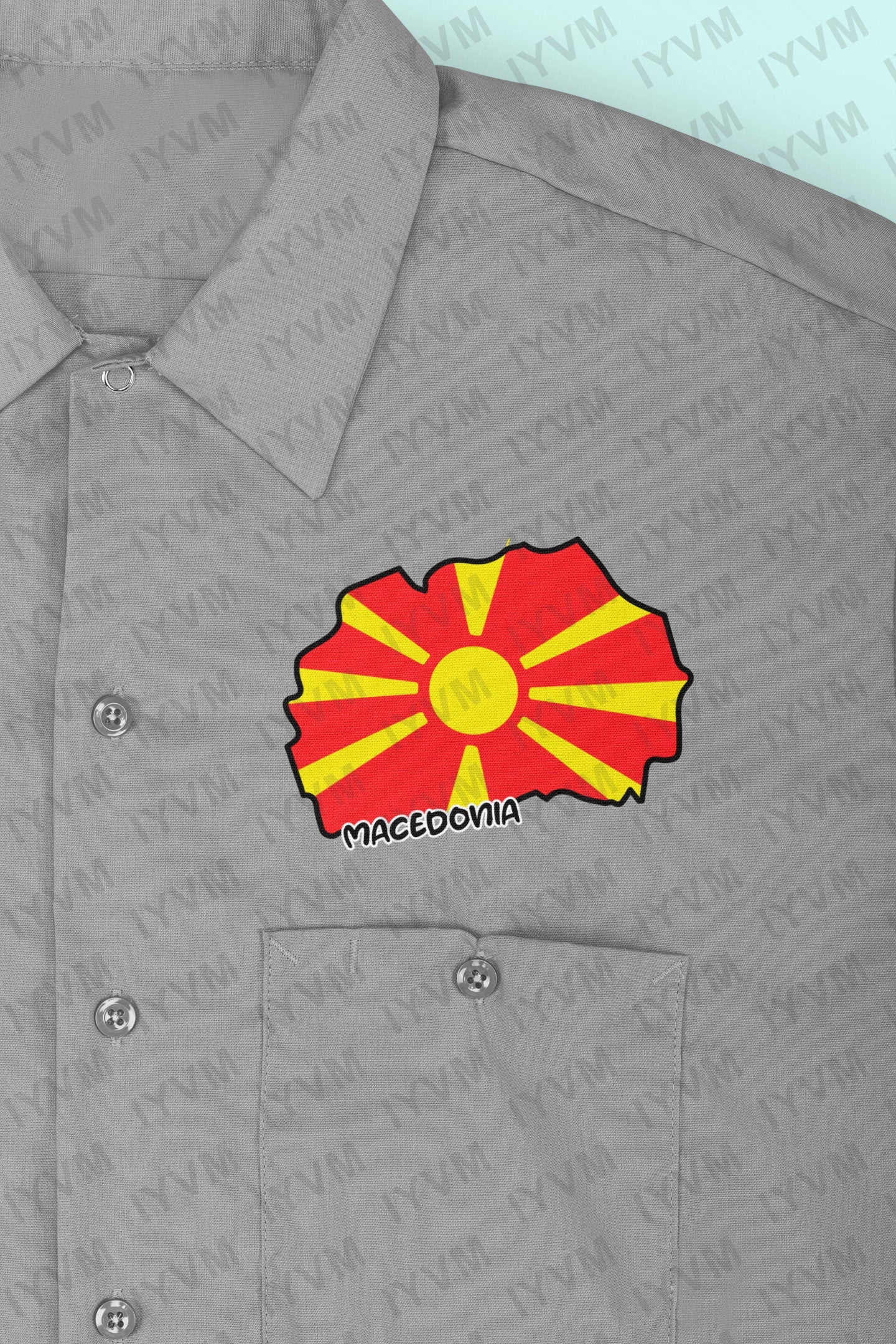 Macedonia Map Iron On Heat Transfer Vinyl HTV / Republic of North Macedonia / Република Северна Македонија / Skopje / Macedonian