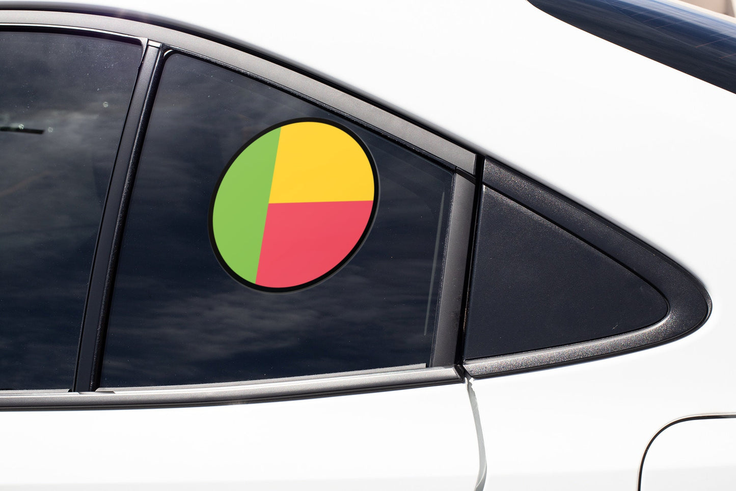 Benin Flag Circle Sticker Decal