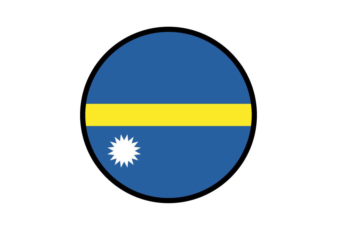 Nauru Flag Circle Sticker Decal