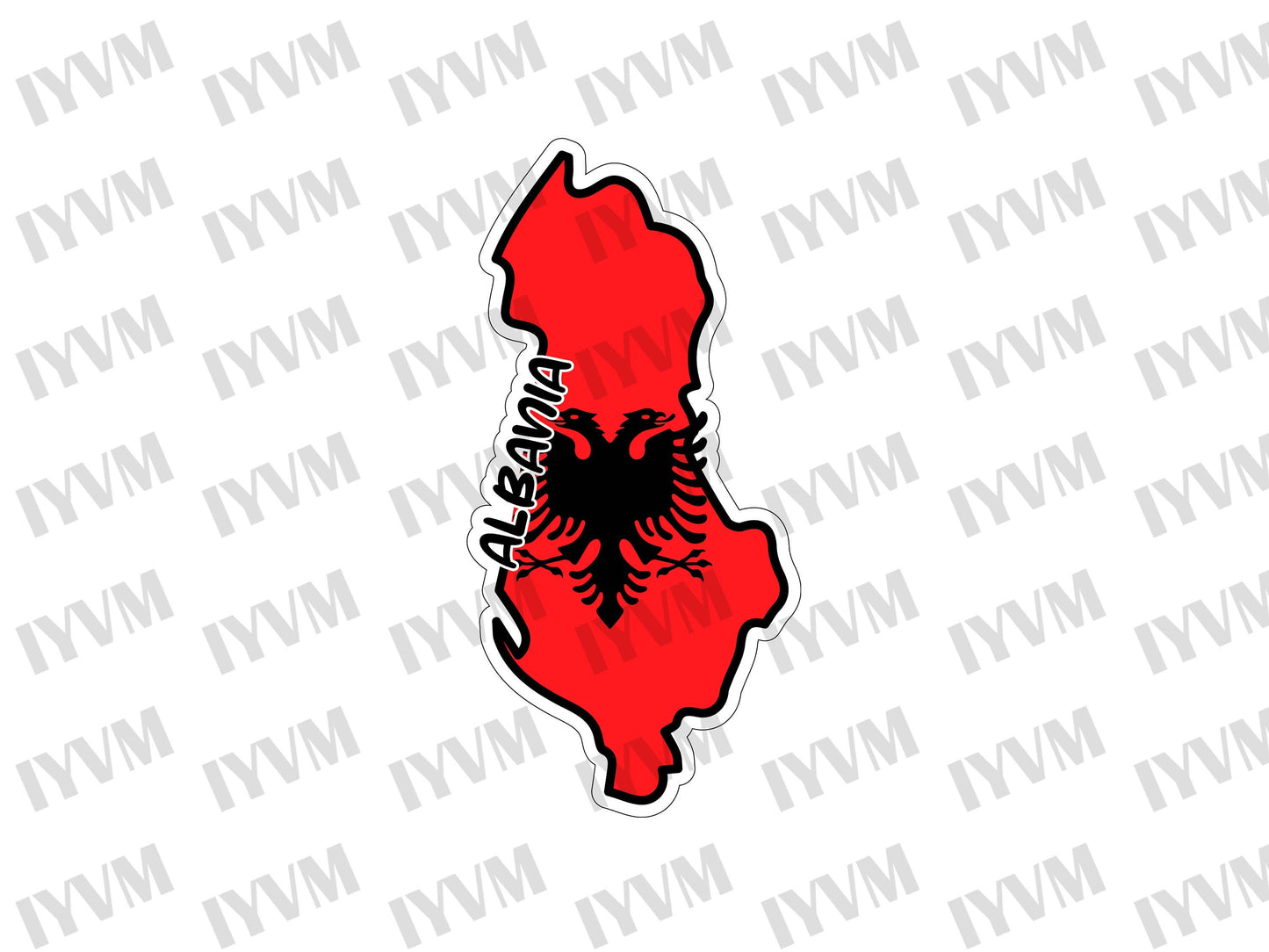 Albania Map Flag Sticker Decal / Tirana / Ti Shqipëri, më jep nder, më jep emrin Shqipëtar / Albanian