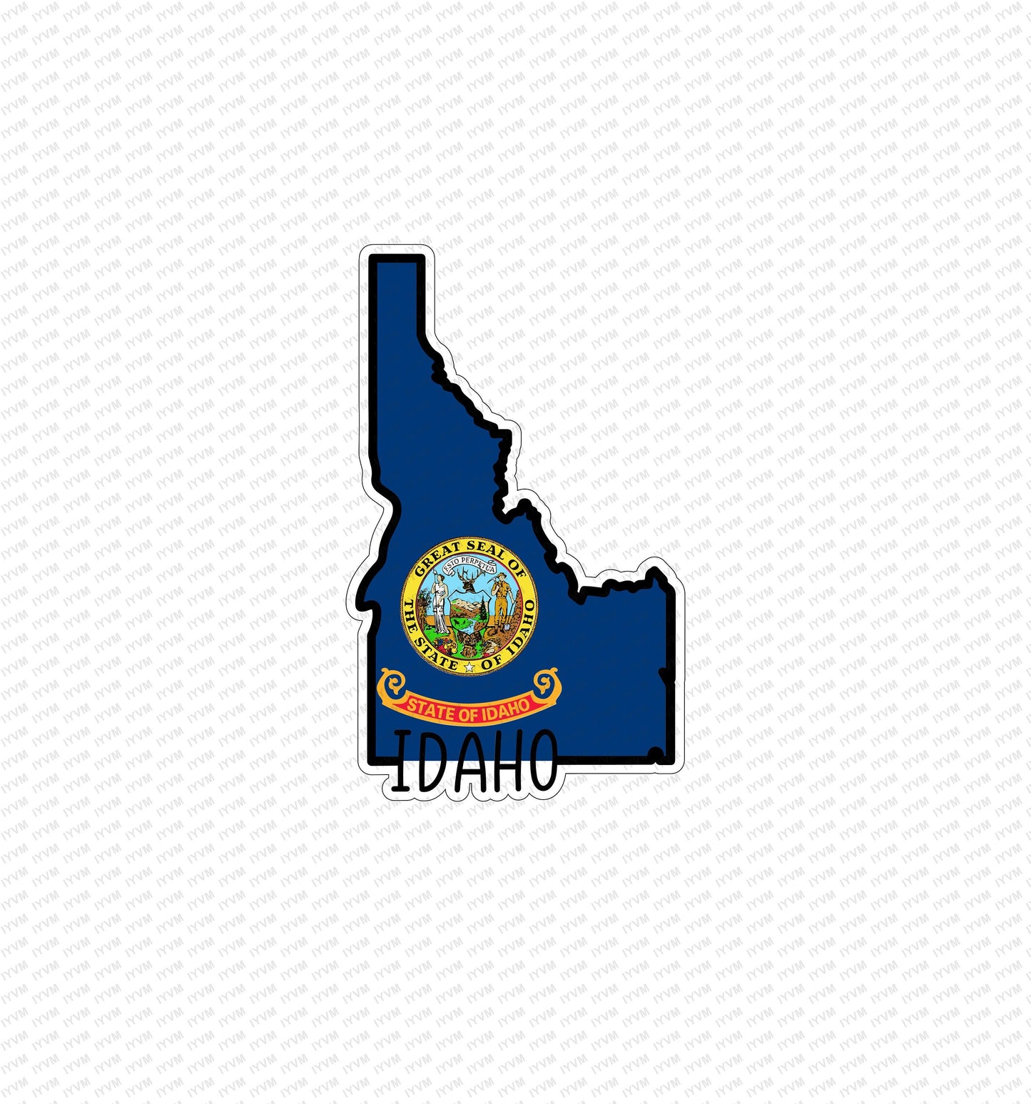 State of Idaho Map Flag Sticker Decal  USA Idaho State  Boise  The Gem State  Gem of the Mountains  Little Ida / Spud State
